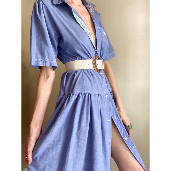 Vintage embroidered chambray dress - Picture 4 of 9